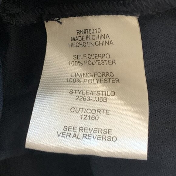 City Vibe Chiffon Swiss Dot Ruffle Hem Long Sleeve V-Neck Dress Sz 5 Blue #46B - Picture 7 of 8